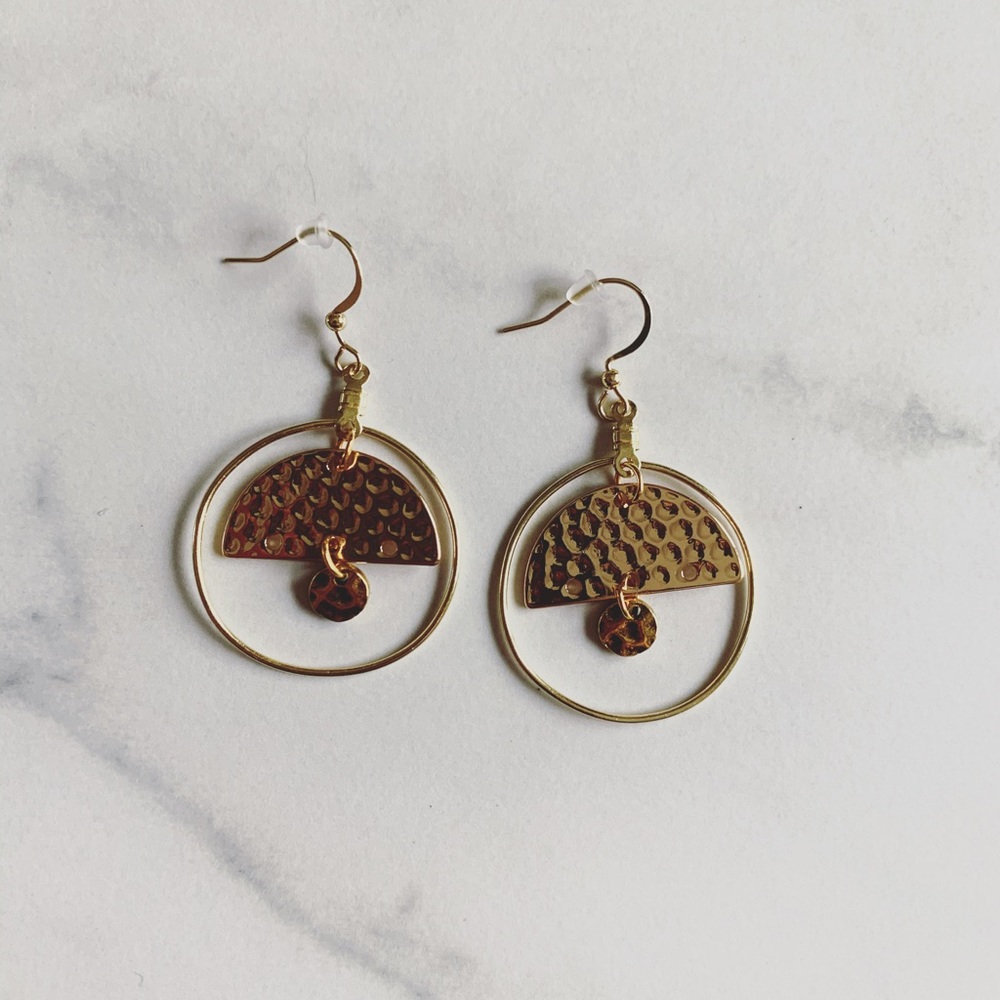 Handmade Gold hoop earrings
